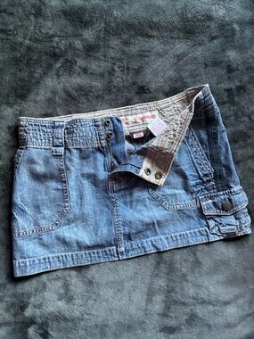 Mossimo Supply Co. Blue Denim Cargo Mini Skirt